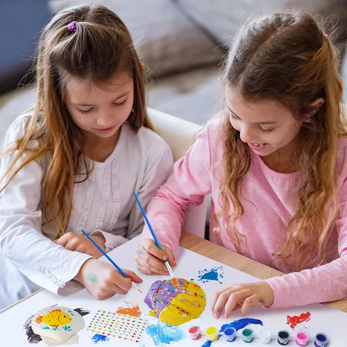 Miniatura 8 de Eleanore's Diary Kit de pintura de concha de mar para niños, manualidades de pintura que brilla en la oscuridad para niños y niñas, actividades