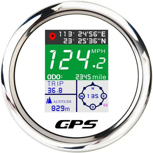 Miniatura 9 de Velómetro GPS MAIMEIMI 85mm 3-3/8" Velómetro GPS digital para embarcaciones impermeable MPH Nudos Km/h Ajustable para automóvil, marino, camión
