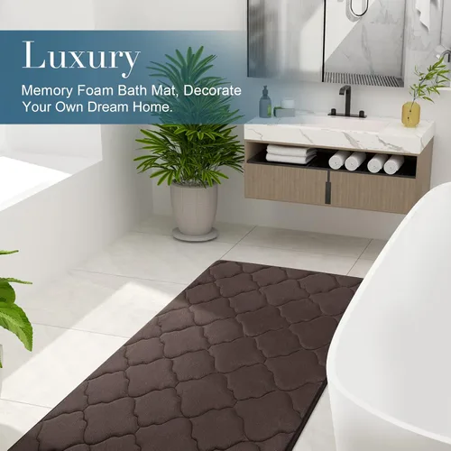 Miniatura 6 de Olanly - Alfombra de baño de espuma viscoelástica, ultra suave, antideslizante y absorbente, lavable a máquina, cómoda, gruesa alfombra de baño
