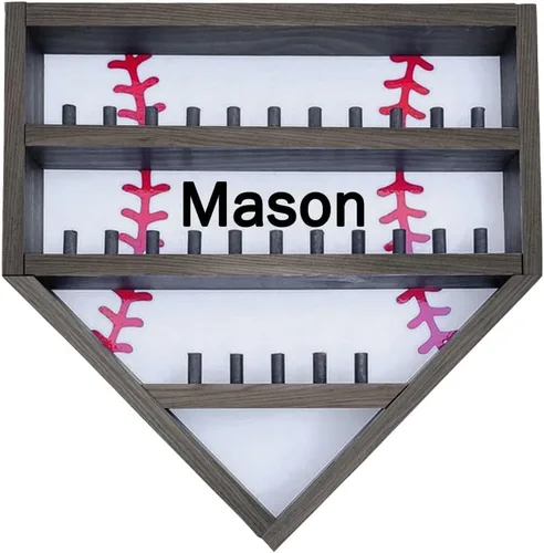 Soporte de exhibición de béisbol de madera personalizado, bolas con nombre personalizado, anillo de campeonato, montaje en pared, día del padre,