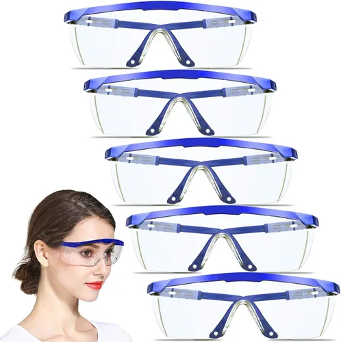 Miniatura 11 de Gafas de seguridad, 5 gafas protectoras ajustables de visión amplia, gafas de seguridad ligeras a prueba de niebla