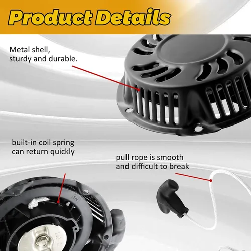 Miniatura 6 de WOTIAN 212cc Pull Start Compatible con Predator 212 Pull Start Assembly Harbor Freight 196cc 212cc 225cc 6.5hp 7hp 7.5hp Arrancador de Retroceso