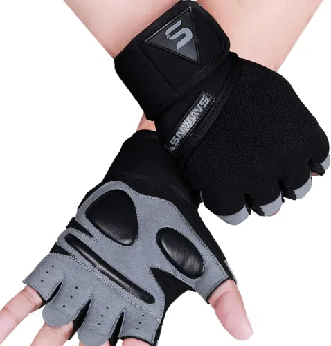 Miniatura 7 de SAWANS Guantes de entrenamiento de fitness, guantes de levantamiento de pesas para hombres y mujeres, transpirables, soporte de muñeca para Correas