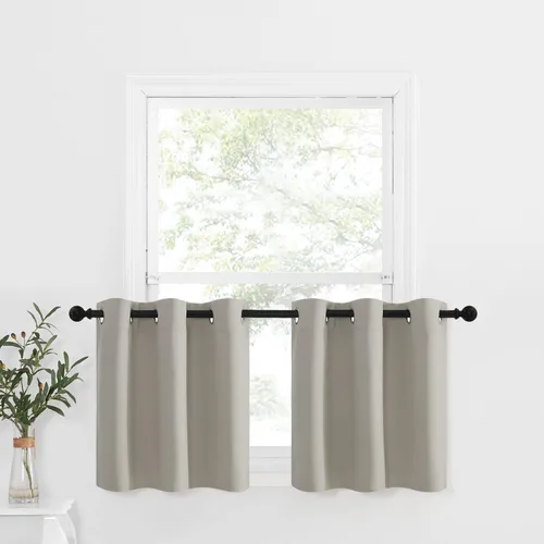 Miniatura 30 de NICETOWN Cortinas opacas de cocina para ventana sobre el fregadero, aislamiento térmico, decoración del hogar, pequeños niveles opacos con ojales