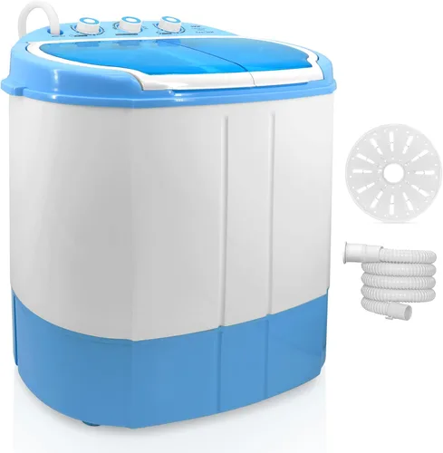PURE CLEAN Lavadora portátil 2 en 1 y secadora de centrifugado - Carga superior conveniente de fácil acceso, diseño eficiente en energía y agua, Gris