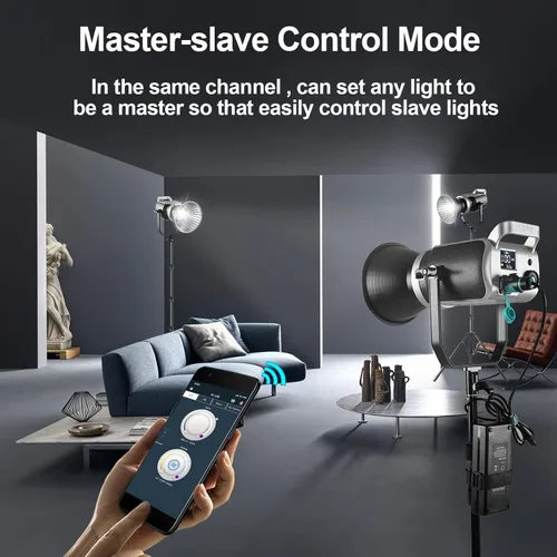 Miniatura 3 de GVM - Luz de video LED de 200 W con linterna Softbox, SD200D Kit de iluminación de estudio de fotografía con control Bluetooth/DMX, 93000lux@1.6 ft