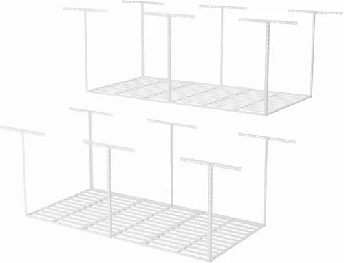 Miniatura 14 de SunsGrove 4x6 Garage Storage Overhead Rack Organization, Adjustable Ceiling Mounted Storage Racks, 800LBS Weight Capacity, 22"-40" Ceiling Dropdown