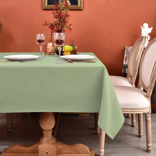 Miniatura 19 de MEANMOY Mantel cuadrado de poliéster lavable, resistente al agua y a las manchas, de 210 GSM, de 54 x 54 pulgadas, mantel de mesa rectangular sin
