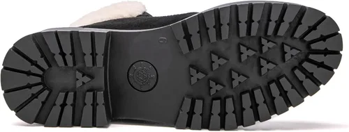 Miniatura 7 de GLOBALWIN Botas de tobillo acolchadas para mujer, botas de combate de moda, con cordones, tacón bajo, botines de piel cálida para mujer