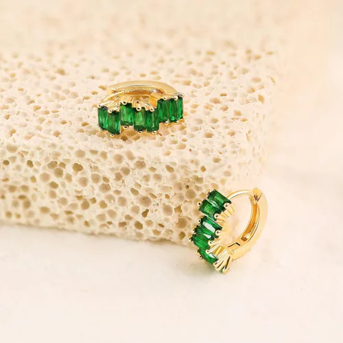 Miniatura 5 de Me&Hz Aretes de aro pequeños chapados en oro de 14 quilates, hipoalergénicos, con circonita cúbica, para mujer