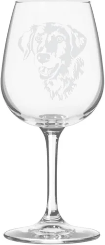 Miniatura 112 de Copa de vino de 12.75 onzas con diseño de perro grabado