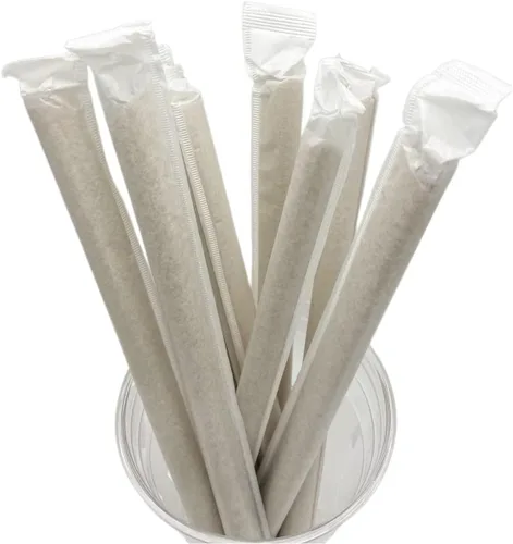 Miniatura 2 de Fanale 200 popotes de fibra de bambú desechables envueltos individualmente (0.236 in de ancho x 9.055 in de largo)