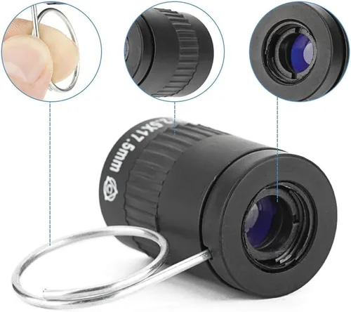 Miniatura 2 de Mini telescopio monocular, 0.098 x 0.689 in, enfoque óptico portátil, alcance de detección con anillo de metal para eventos deportivos, observación