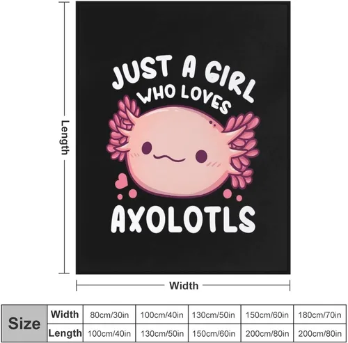 Miniatura 2 de Manta de ajolotl, bonita manta de franela para niñas, regalo de 80 x 60 pulgadas Axolotl_2