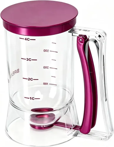 Miniatura 9 de BBSTARZ Separador de masa para magdalenas, crepes, galletas, pasteles, gofres y crema. Separador de masa y crema. Vaso medidor para horneado. rojo
