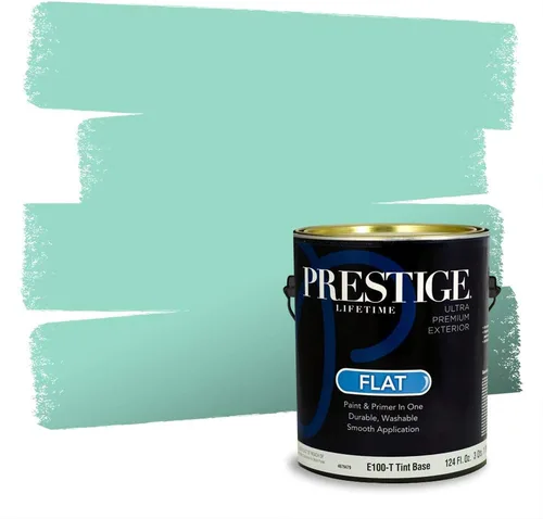 Miniatura 90 de Prestige Paints - Pintura exterior e imprimación en uno, 1 galón, plano, compatibilidad comparable con el color menta «Whipped Mint» de Behr
