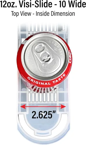 Miniatura 7 de Display Technologies Visi-Slide - Organizador alimentado por gravedad para bebidas de anillo bajo de 12/16 onzas en estantes planos y angulados