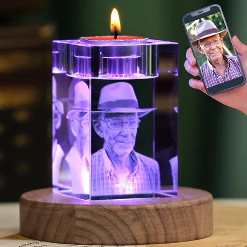Foto de cristal 3D, regalos conmemorativos personalizados para mamá, papá, aniversario personalizado, cumpleaños, regalos de foto personalizados,