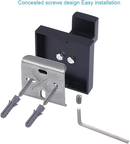 Miniatura 7 de TASTOS Ganchos para toallas de baño, color negro mate, paquete de 2 ganchos de acero inoxidable para bata y ropa, gancho de pared resistente