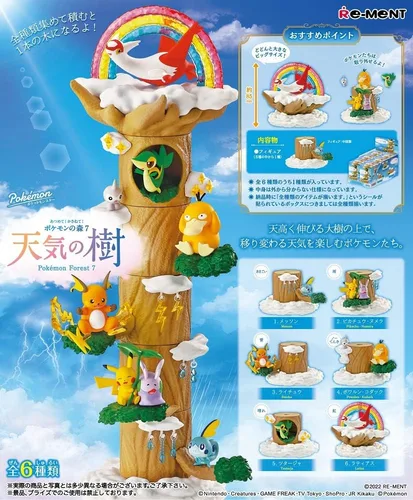 Re-Ment Pokemon Pokemon Forest 7: producto de caja de árbol meteorológico, 6 tipos, 6 piezas, PVC