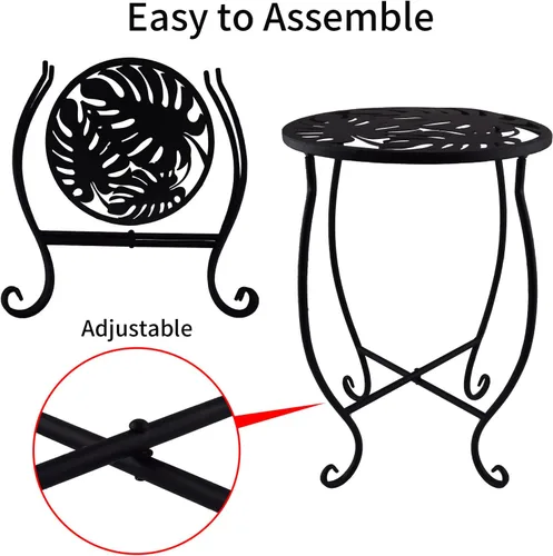 Miniatura 3 de TLBTEK 2 soportes redondos para macetas de interior de 10 pulgadas, soportes de metal para plantas al aire libre, moderno soporte para macetas