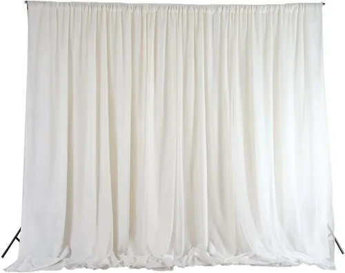 Miniatura 6 de Efavormart - Telón de fondo de gasa de poliéster de doble capa marfil de 20ftx10ft con bolsillos para barra Efavormart