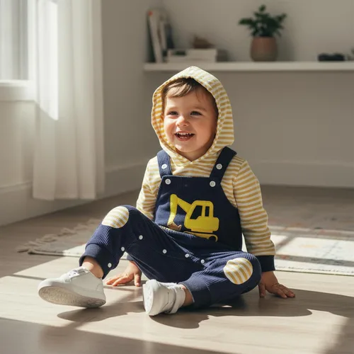 Miniatura 235 de Conjunto de ropa de otoño e invierno para bebé y niño, sudadera larga con capucha y pantalones para niños pequeños, 6, 12, 18, 24 meses, 2T