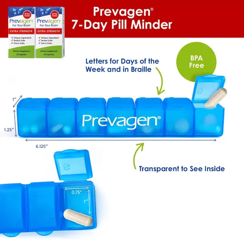 Miniatura 5 de Prevagen Mejora la memoria: 20 mg de fuerza extra, 30 cápsulas Paquete de 2 con apaequorina y vitamina D y prevención de pastillas de 7 días