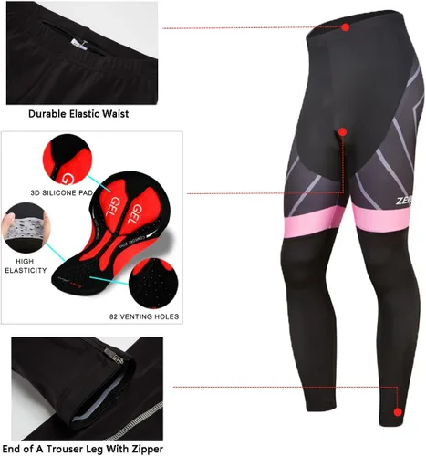 Miniatura 27 de Traje de ciclismo acolchado de gel 3D transpirable de manga larga para mujer, conjunto de pantalones de malla con protección UV