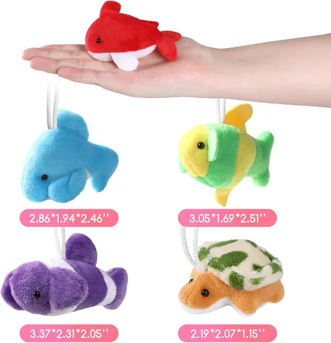 Miniatura 6 de Paquete de 30 mini juguetes de peluche de animales del océano a granel, lindos animales de peluche de criaturas marinas, decoración de llavero