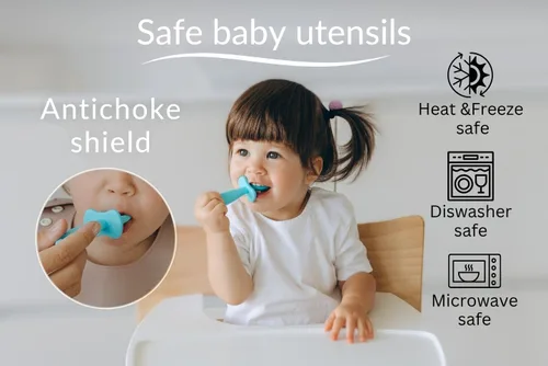 Miniatura 7 de Growing Love Juego de Cucharas para Bebé, Auto Alimentación 6 meses, Pre-Cuchara, Cuchara para niños pequeños, Utensilios para bebés, Cuchara Bebe