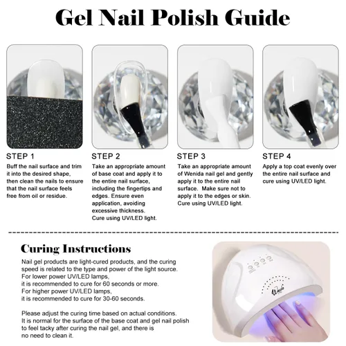 Miniatura 5 de Esmalte de uñas de gel blanco, 0.3 onzas líquidas, color gel de punta francesa UV/LED, perfecto para manicura y pedicura en casa o en el salón.