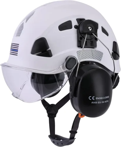 Miniatura 11 de Safety Helmet Hard Hat with Visor and Hearing Protection Vented ANSI Z89.1 Approved Work Helmet for Forestry Chainsaw Arborist Logging Helmet