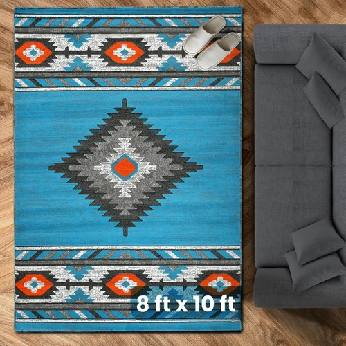 Miniatura 25 de YHSF South West - alfombra nativa americana del suroeste, fácil de limpiar, gruesa, suave y duradera, alfombra tribal inspirada en indios americanos