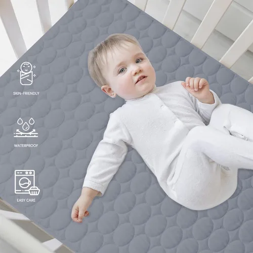 Miniatura 3 de Protector de colchón impermeable para cuna, funda de colchón para cuna para bebé, lavable a máquina y apto para secadora, protector de colchón