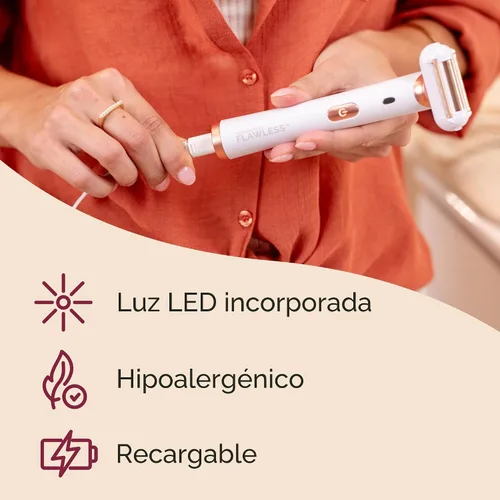 Miniatura 6 de Finishing Touch Flawless Legs, Maquinilla de Afeitar Eléctrica para Mujeres, Removedor de Vello de Piernas con Cabezal Pivotante y Luz LED