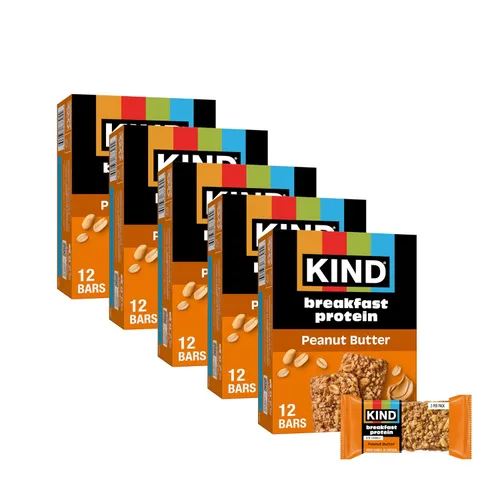 Miniatura 7 de KIND - Barras de proteína para el desayuno, mantequilla de almendras, snacks saludables, libres de gluten, con 8g de proteína, 30