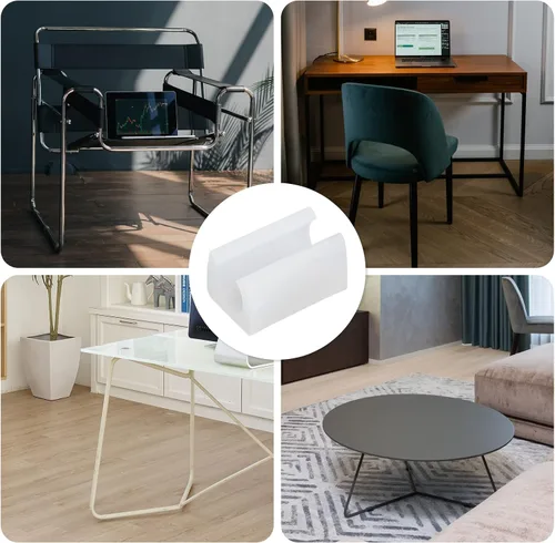 Miniatura 7 de 24 protectores de patas de silla, abrazadera rectangular de plástico para muebles en forma de U, clips de patas de silla de 0.472 in, protector