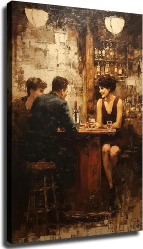 Miniatura 13 de CIDLNMY Póster de lienzo de la época de la Prohibición Speakeasy, póster vintage de la vida nocturna de los años 1920, arte de pared para salón