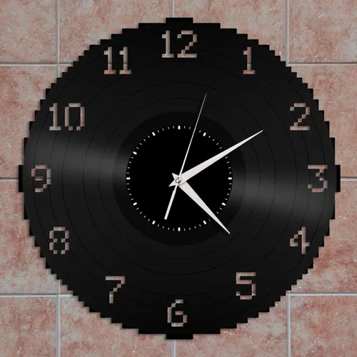 Reloj Pixel de vinilo para pared, diseño único, decoración del hogar y la habitación, diseño vintage, oficina, bar, habitación, decoración del hogar