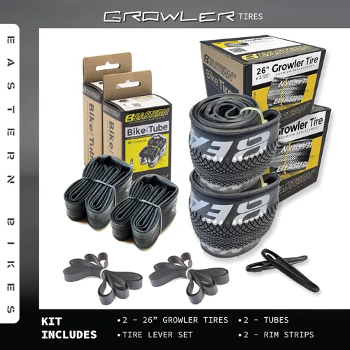 Miniatura 8 de Eastern Bikes Growler Neumático 26 x 2.125 pulgadas Kits de repuesto de neumáticos con o sin tubos interiores. Incluye herramientas. Se adapta a