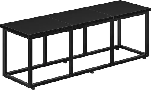 HOOBRO Banco de comedor, banco de mesa de comedor de 47.2 pulgadas, banco de cocina de estilo industrial, marco de acero, fácil de montar, para