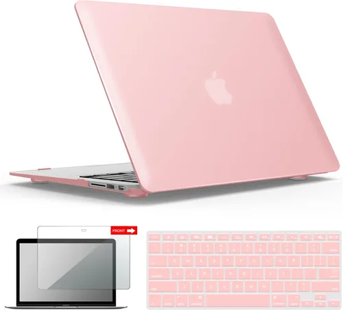 Miniatura 40 de iBenzer Carcasa rígida de plástico con superficie suave 3 en 1 y cubierta para teclado y protector de visualización para MacBook Air, Negro