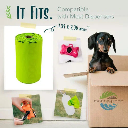 Miniatura 3 de 60 bolsas compostables para excrementos de perro, extragruesas, a prueba de fugas, sin perfume, ecológicas, 9 x 13 pulgadas