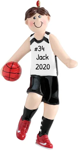 Miniatura 5 de Adorno personalizado de árbol de equipo de baloncesto 2021 – Hombre atleta con B-Ball Sport Hobby NBA Profesión