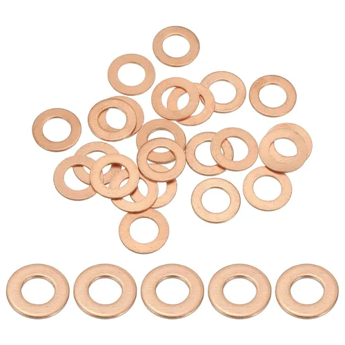 Miniatura 47 de PATIKIL Anilla de arandela de cobre M4, 25 piezas, 4mm ID 8mm OD 1mm de espesor, arandela plana métrica de sello de cobre para tornillos, pernos