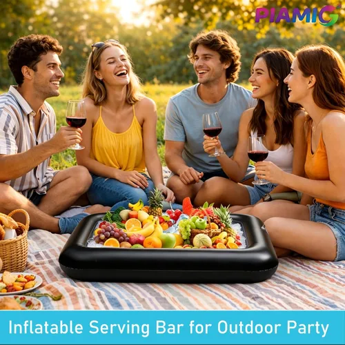 Miniatura 2 de Inflatable Serving Bar, Salad Serving Sets Bar Buffet Food Drinks Inflatable Cooler Table Pool Ice Tray Easy to Blow Up for Party,Graduation,Picnic