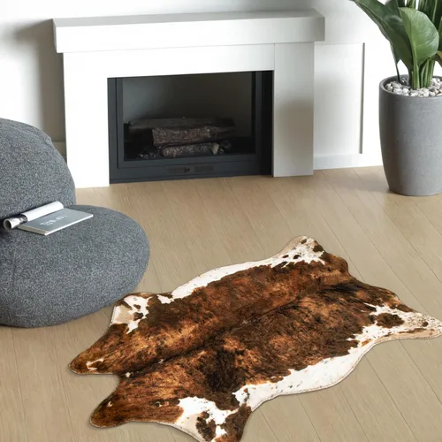 Miniatura 6 de MACEVIA - Alfombra de piel de vaca sintética con bonito estampado de vaca, alfombra con estampado de animales para decoración occidental, Estampado