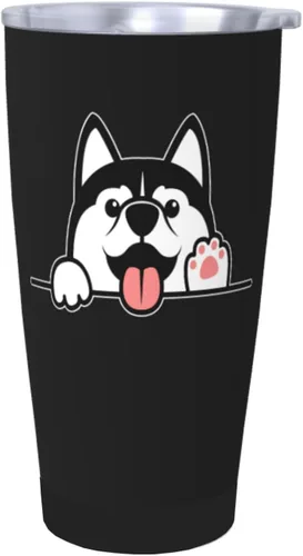 Miniatura 9 de Beagle Dog - Taza de café de acero inoxidable con tapa, diseño floral de 20 onzas, vaso térmico aislado de doble pared al vacío, regalos