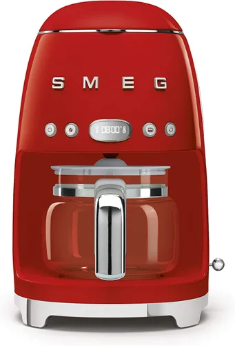 Miniatura 11 de Smeg Cafetera de goteo estética de estilo retro de los años 50 con jarra de vidrio de 10 tazas, función de arranque automático, plato para mantener